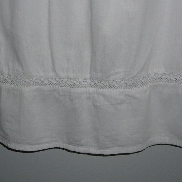 Eucalyptus White Embroidered 3/4 Sleeve Peasant Button Blouse-Size Lg-Guatemala - Picture 6 of 6